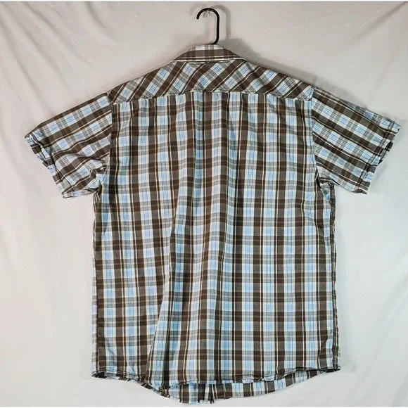 Seven Virtues of Man Mens XXL Plaid Western pearl Snap Short Sleeve Shirt - Picture 8 of 10